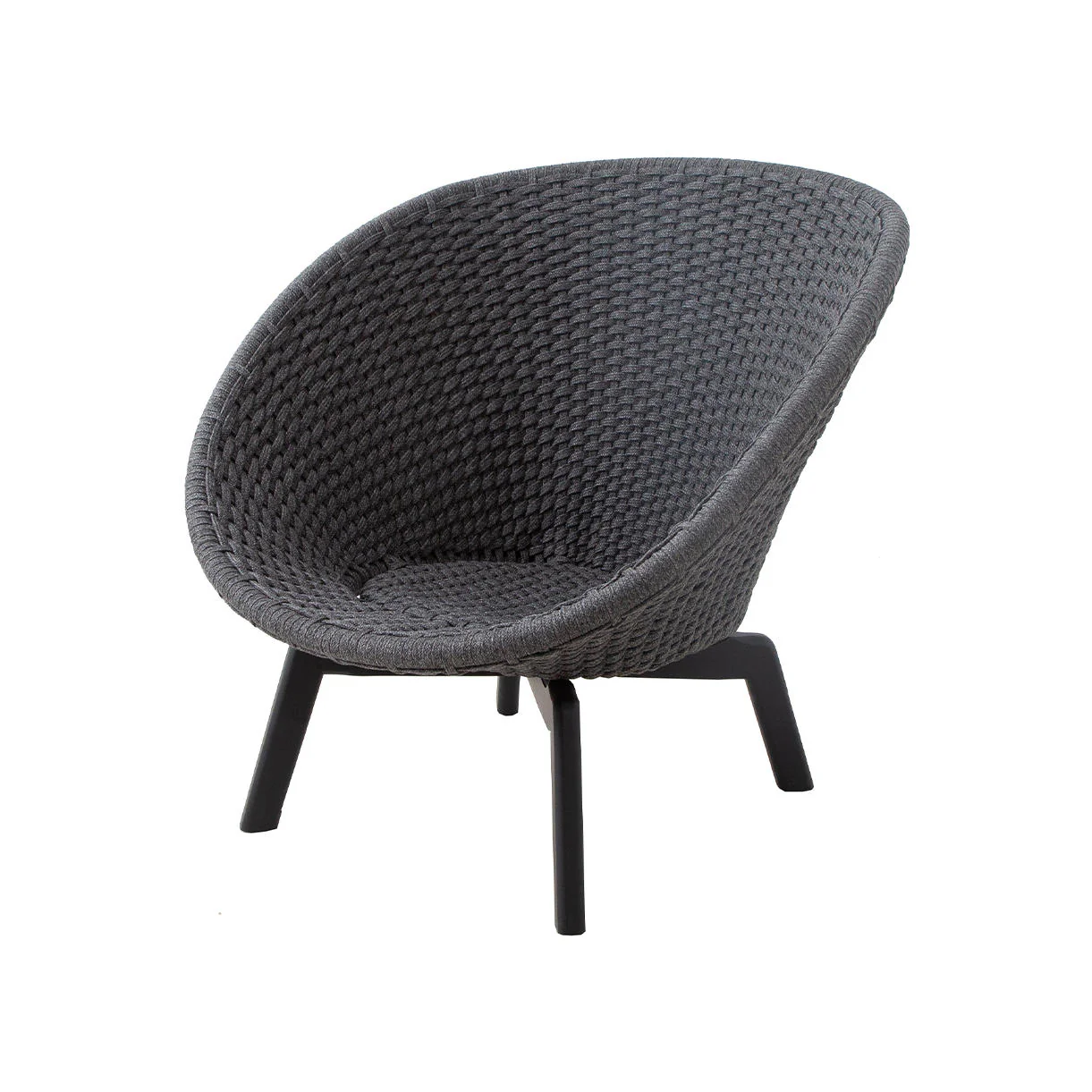 Peacock Lounge Chair with Black Aluminum Legs - Image 11