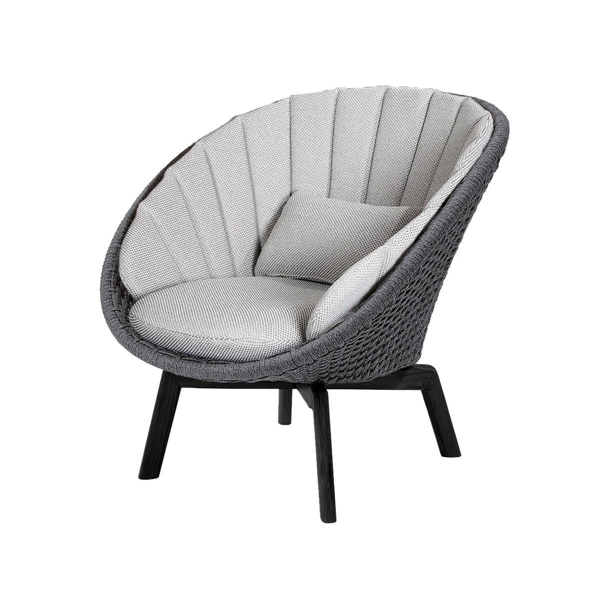 Peacock Lounge Chair with Black Aluminum Legs - Image 7