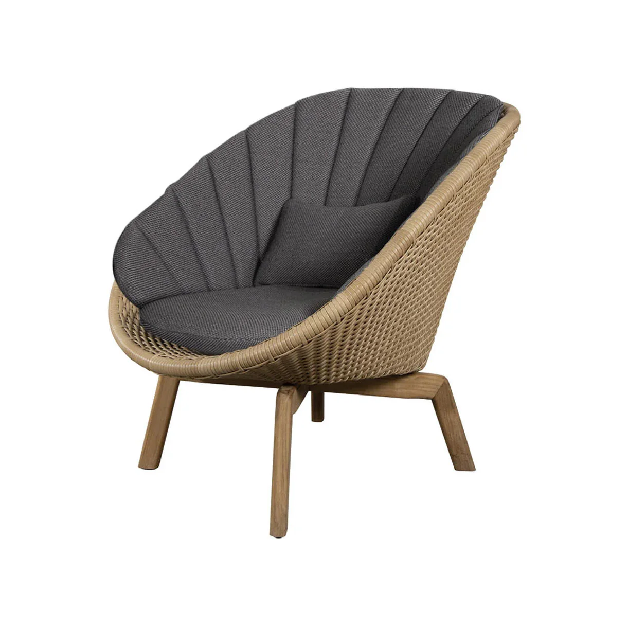 Peacock Flat Weave Lounge Chair with Teak Legs - Image 6