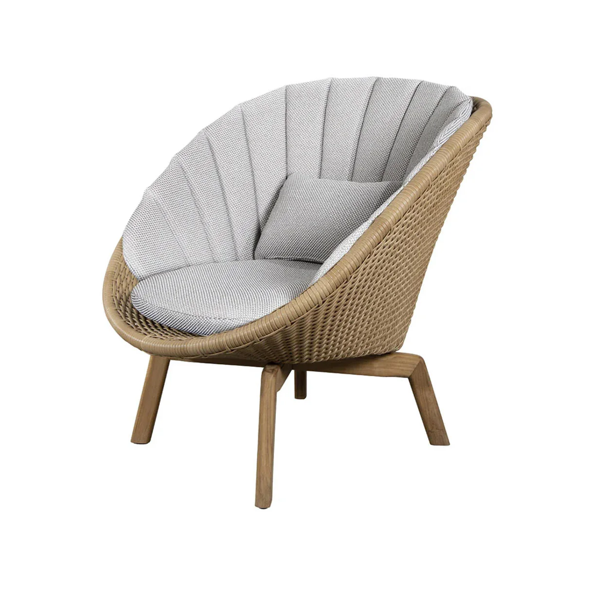 Peacock Flat Weave Lounge Chair with Teak Legs - Image 7