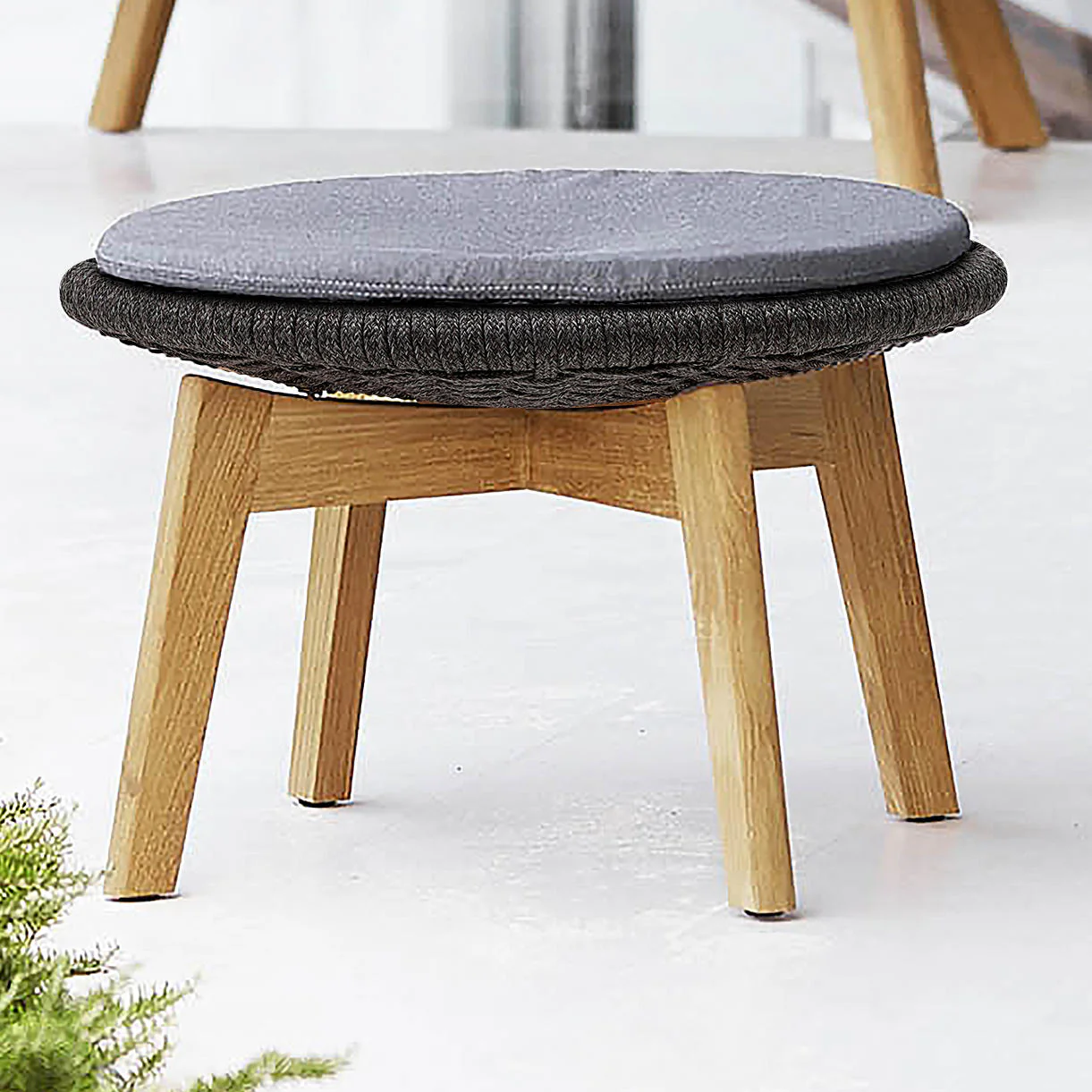Peacock Rope Footstool