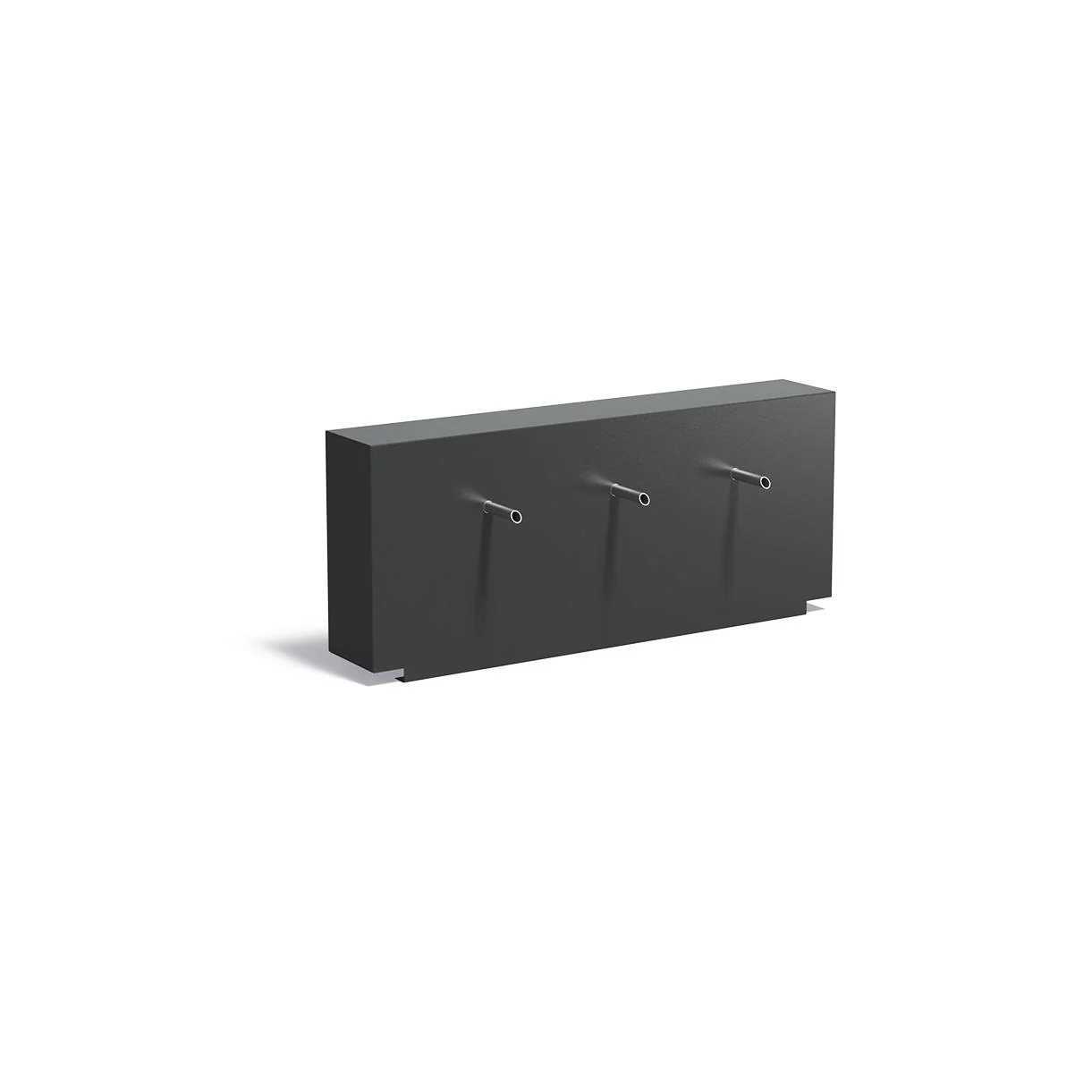 Pond Wall Fixed with 3 Spouts - Black Grey Aluminium - Image 4