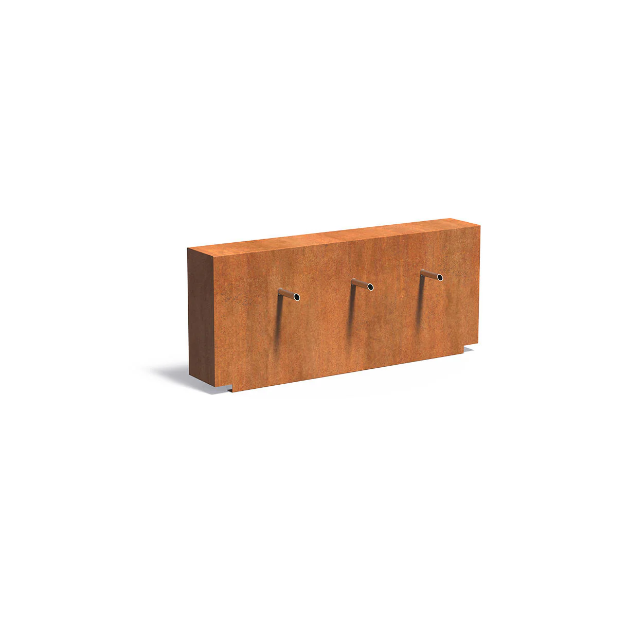 Pond Wall Fixed with 3 Spouts - Corten - Image 4