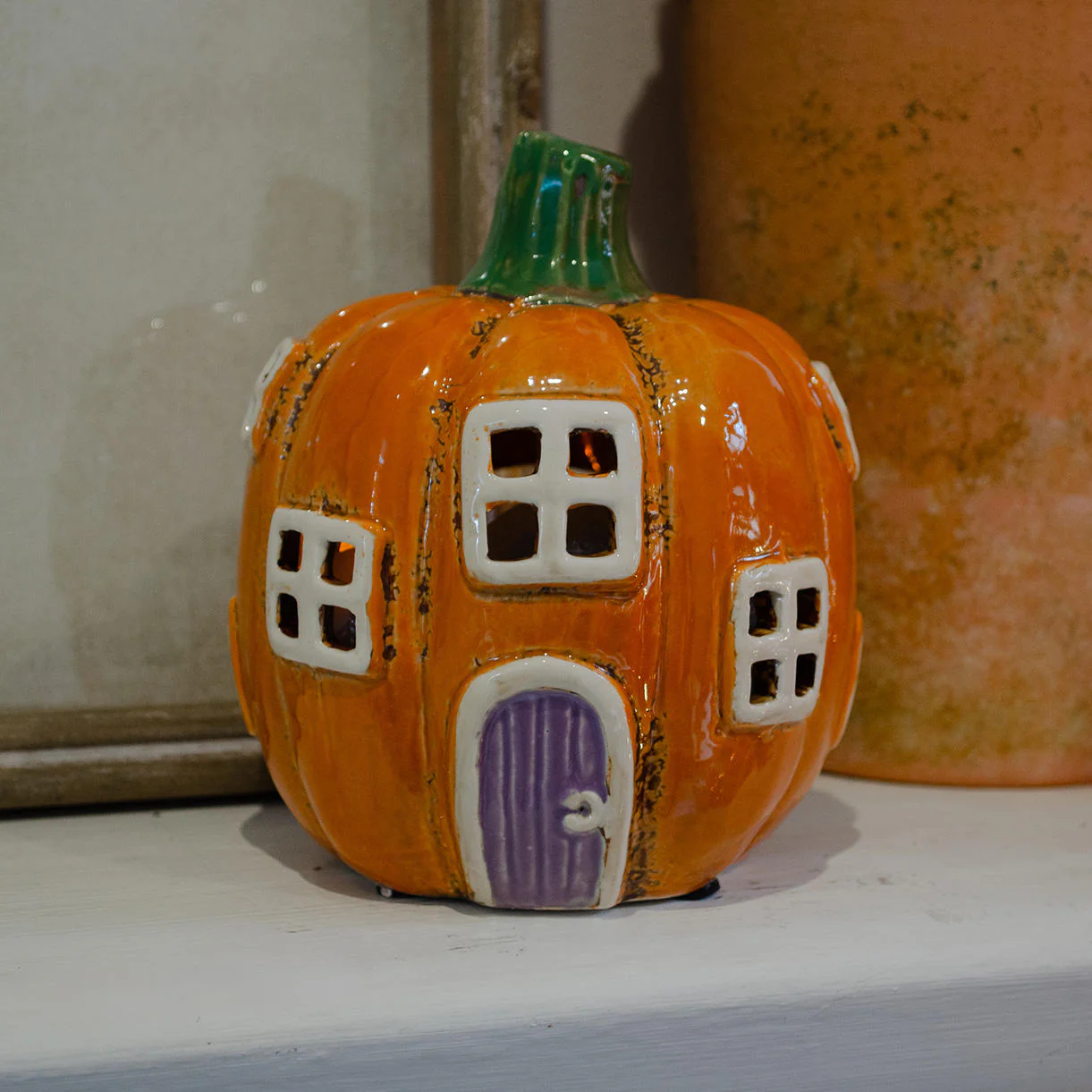 Quirky Pumpkin House Lantern - Image 2