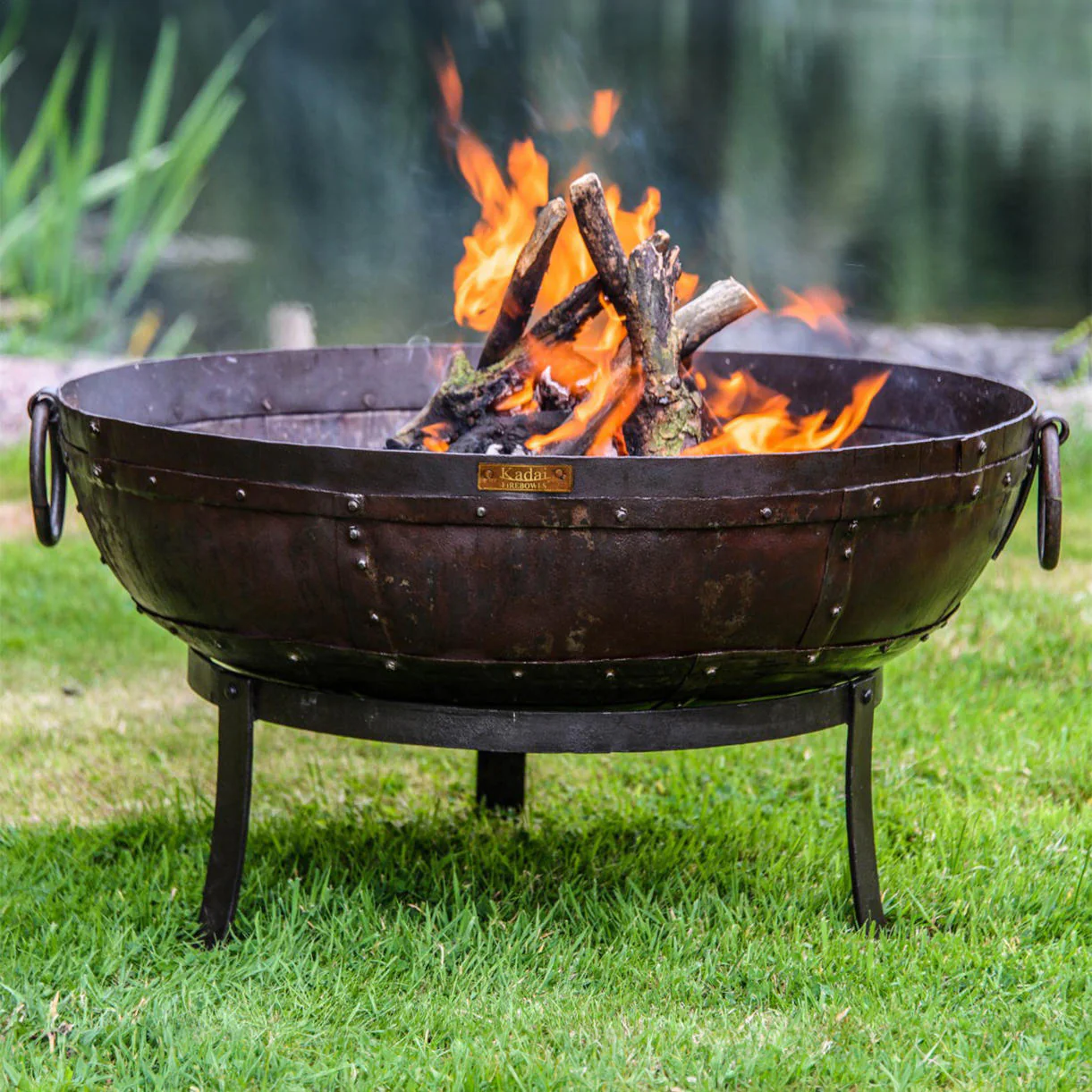 Recycled Kadai Firebowl Set with Gothic Stand