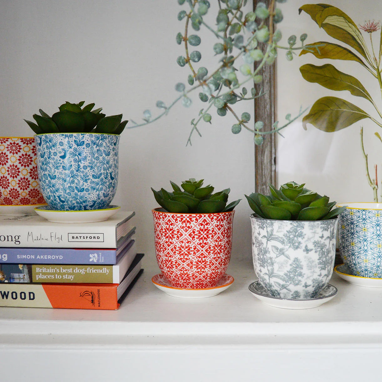 Retro Mini Planter with Saucer - Image 2