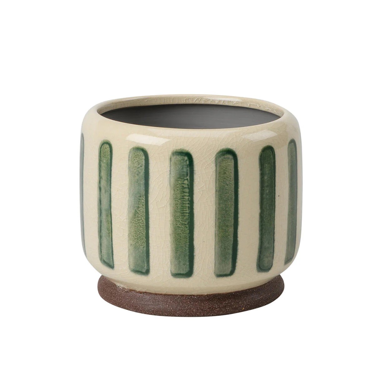 Retro Striped Glazed Indoor Planter - Image 5