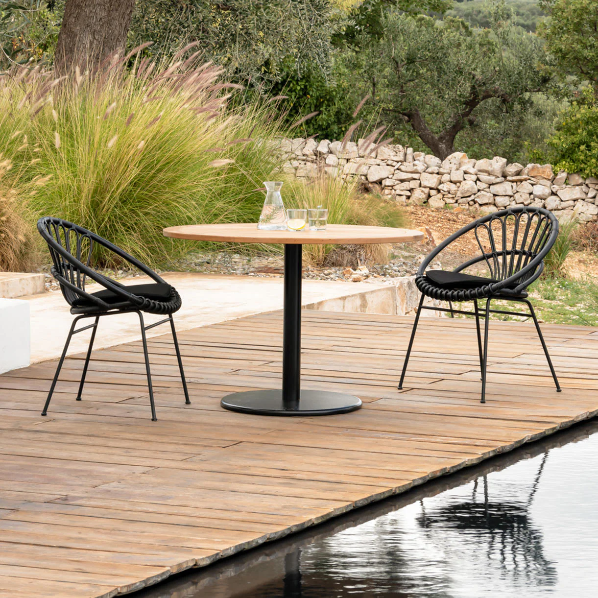 Ronda Black Round Bistro Table - Image 3