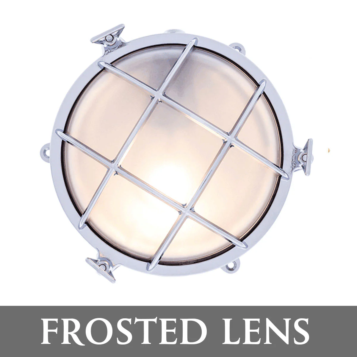 Round Brass Bulkhead Lights with External Fixing Legs - Image 8