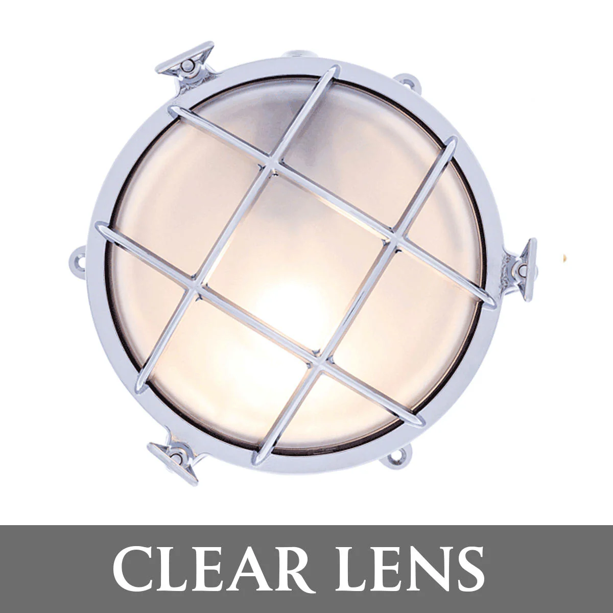 Round Brass Bulkhead Lights with External Fixing Legs - Image 9