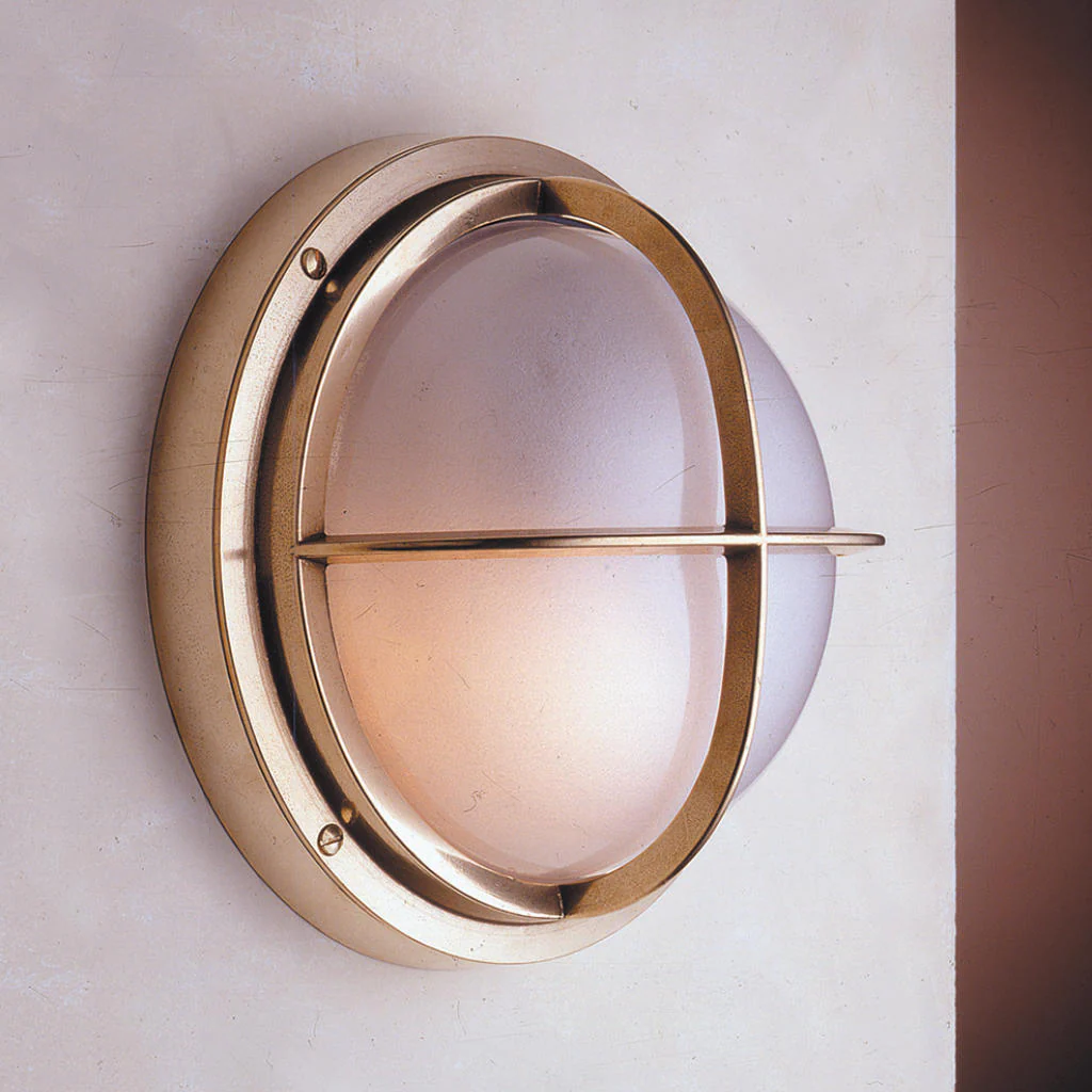 Round Bulkhead Light with Cross Grille