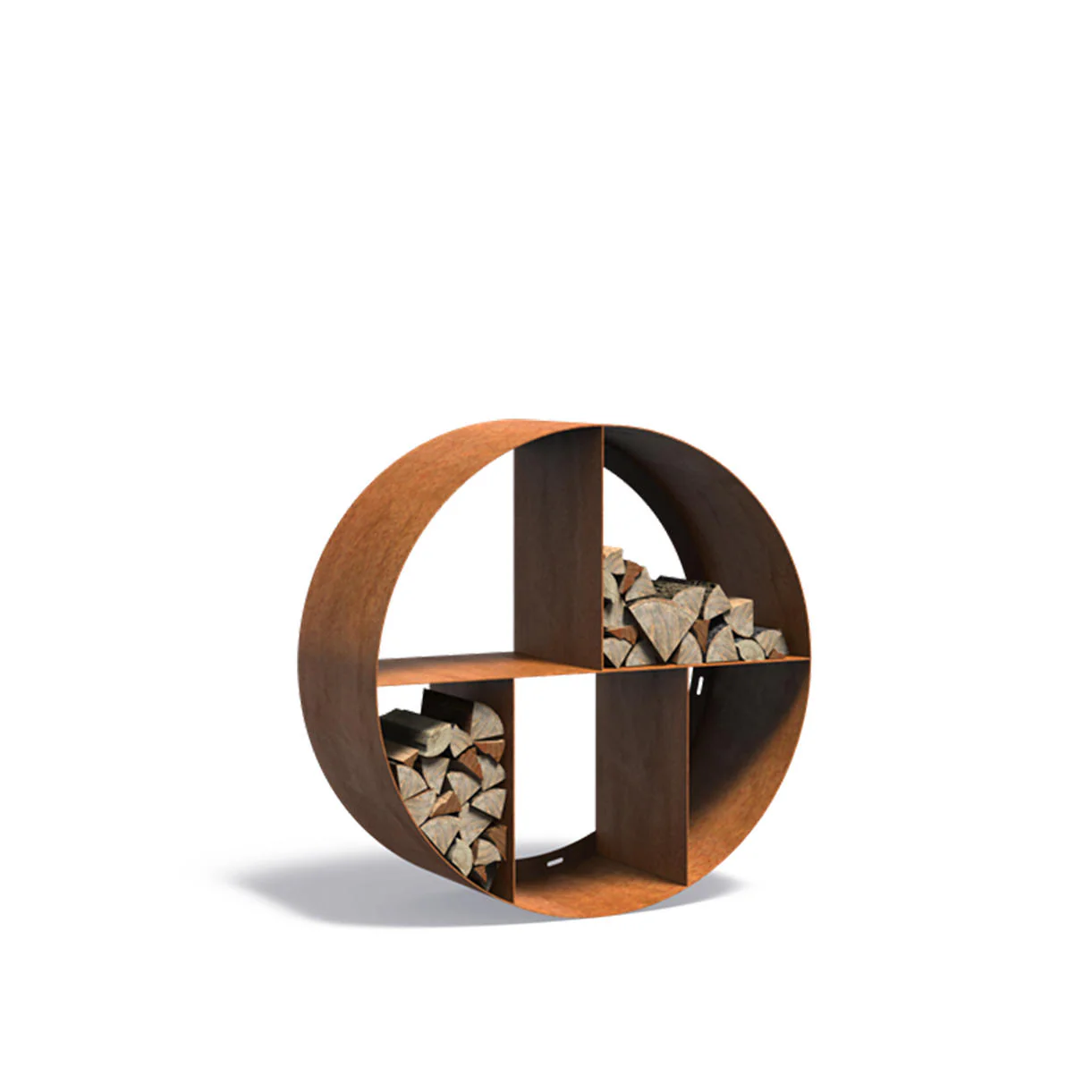 Round Corten Steel Log Stores - Image 3