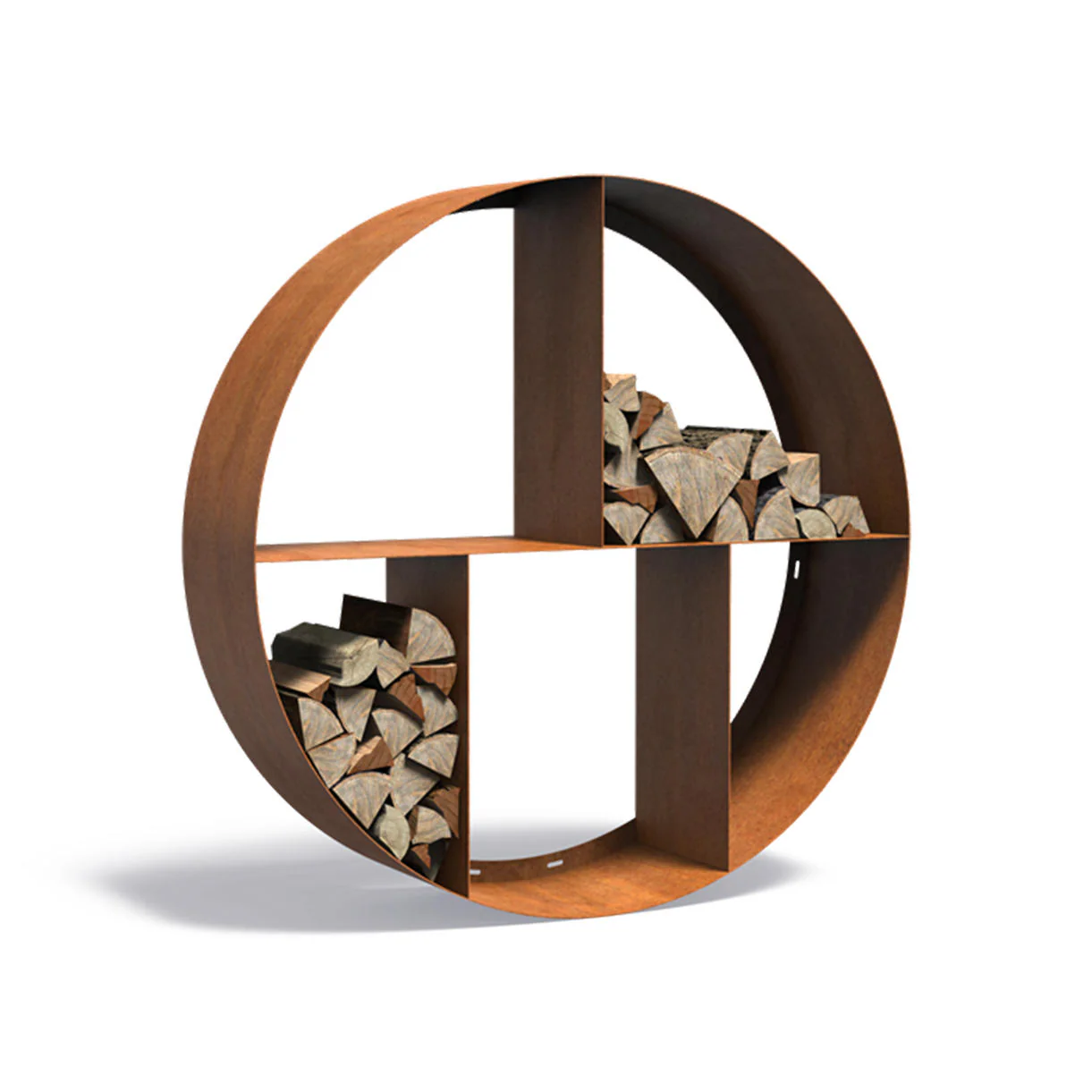 Round Corten Steel Log Stores - Image 4