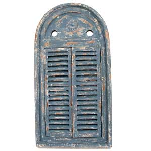 Rustic Blue Louvred Mirror - Image 2