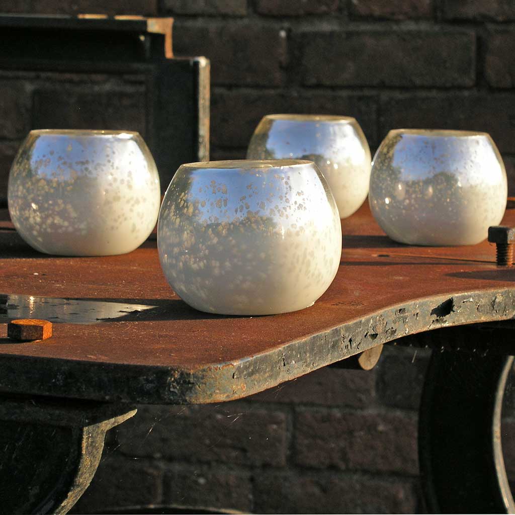 Silver Snow Votives - Set of 4 - Image 2