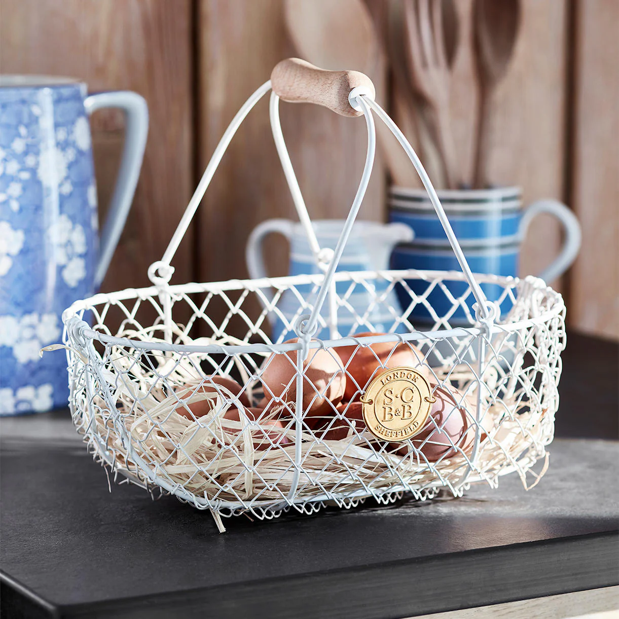Small Cream Harvesting Basket - Image 2