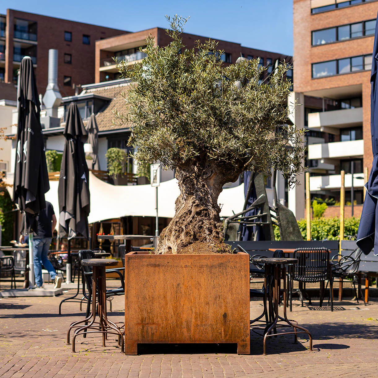 Square Corten Steel Planters with Feet - Image 2