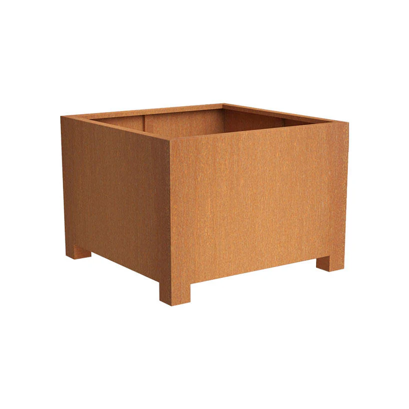Square Corten Steel Planters with Feet - Image 4
