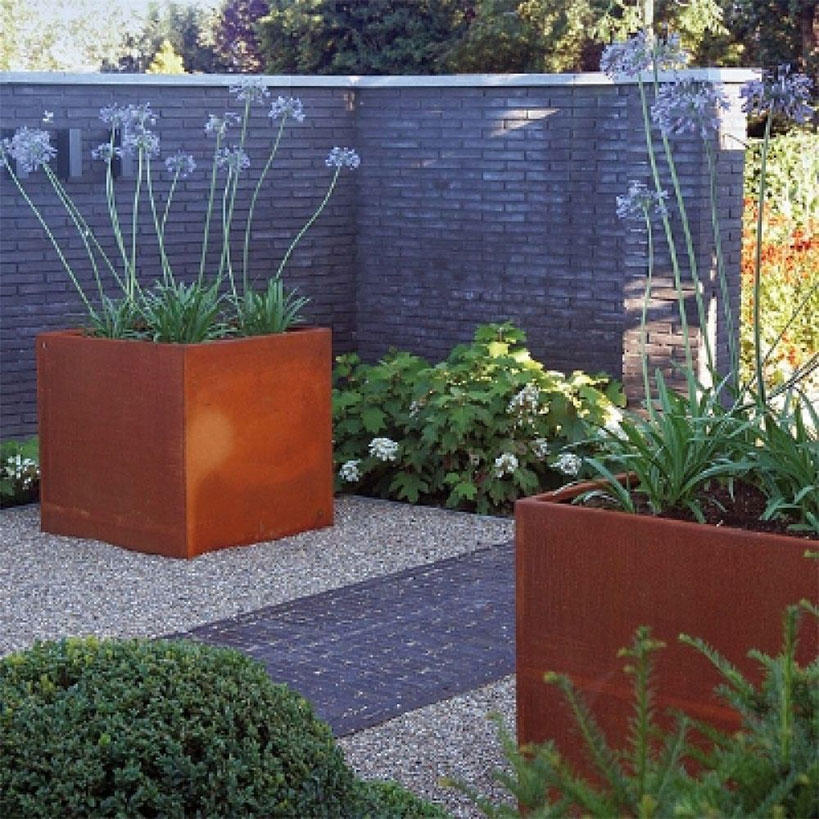 Square Corten Steel Planters - Image 3