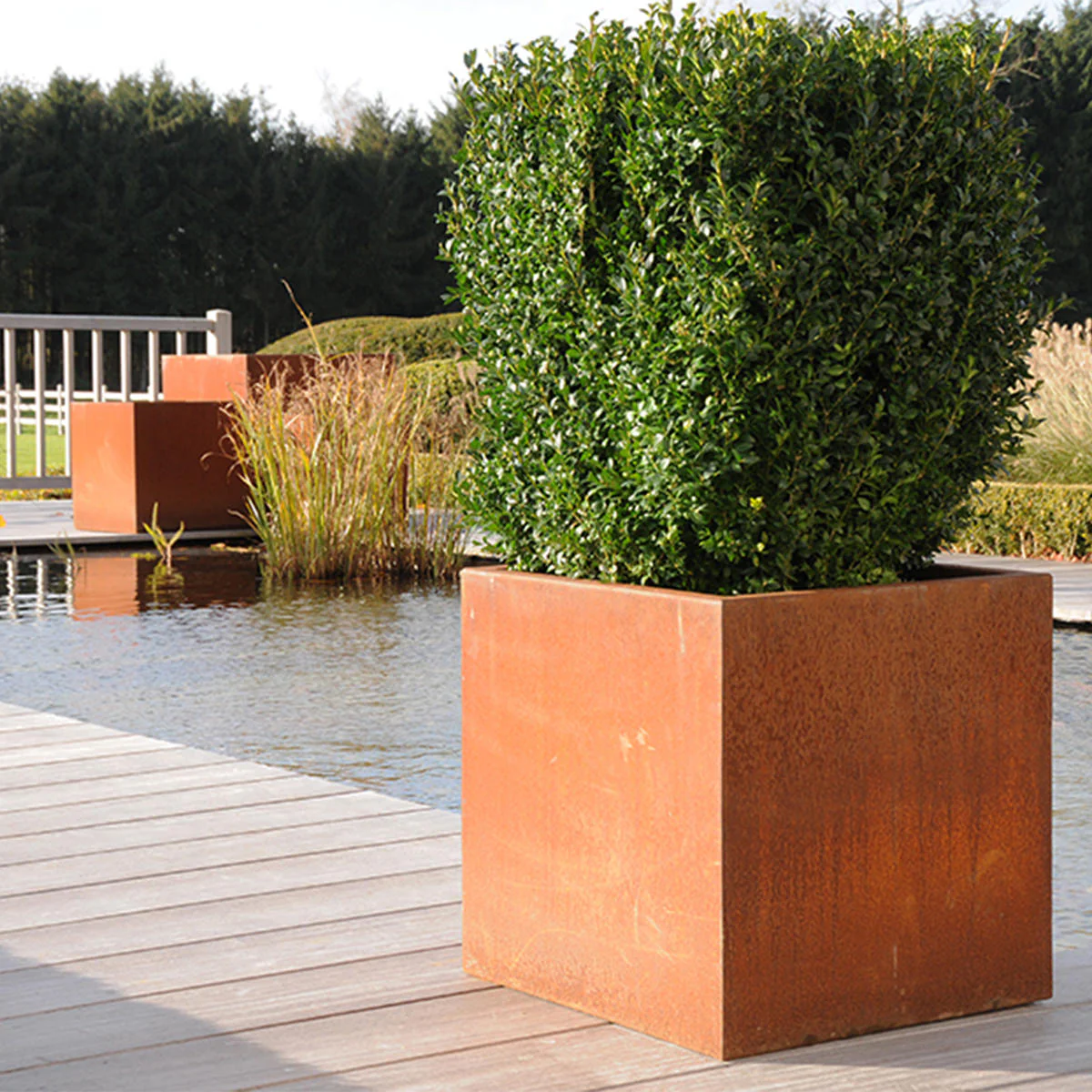 Square Corten Steel Planters - Image 4