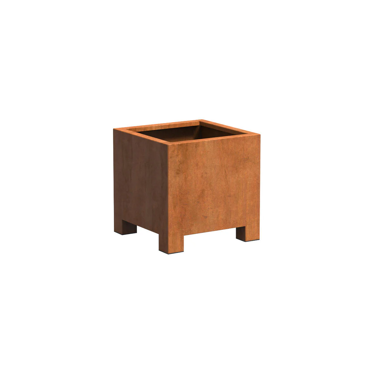Square Cube Corten Steel Planters with Feet - Image 3