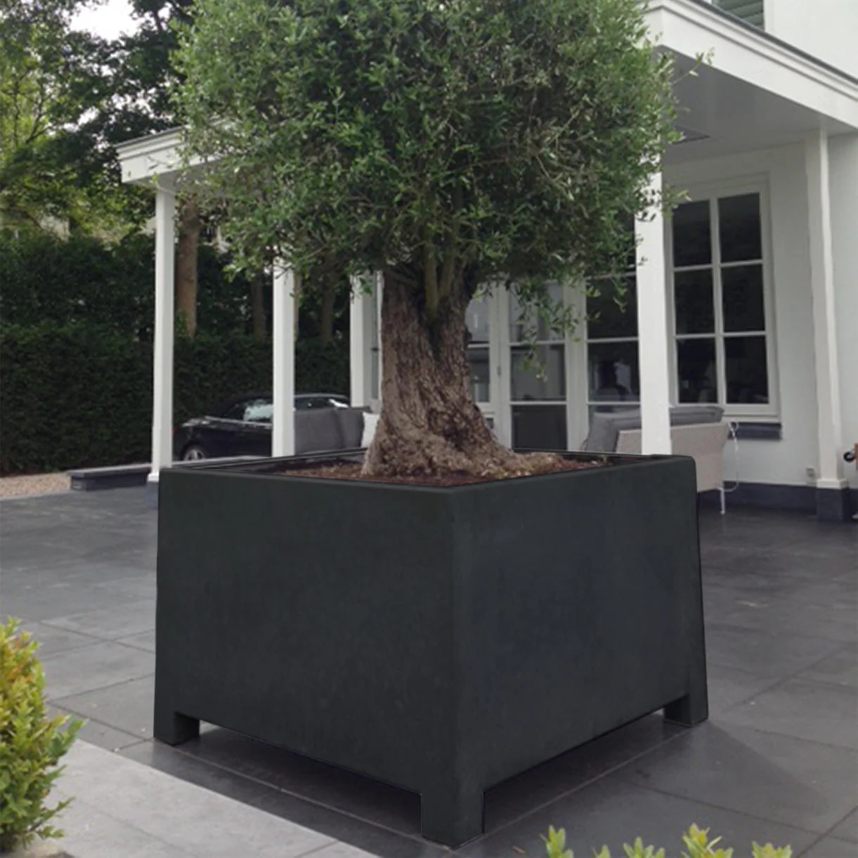 Square Footed Aluminium Planters