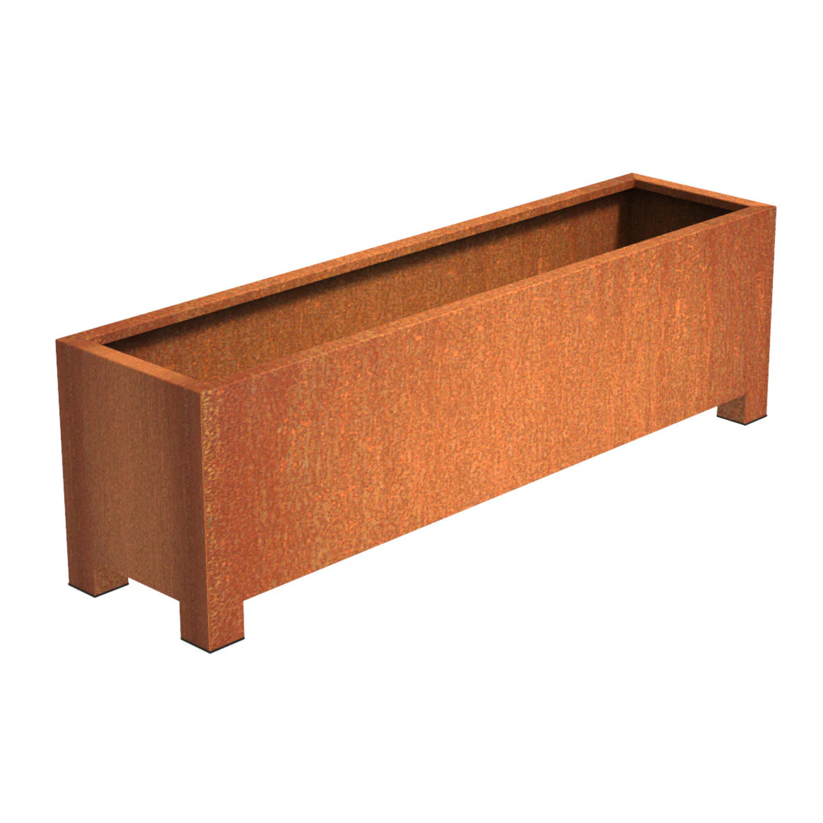 Square Trough Corten Steel Planters with Feet