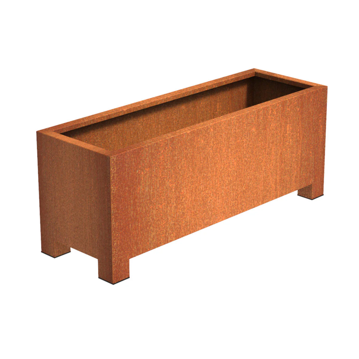 Square Trough Corten Steel Planters with Feet - Image 2