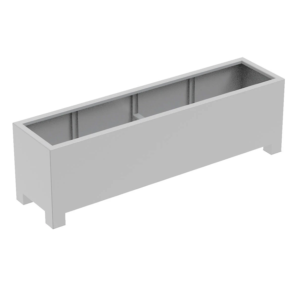 Square Trough Footed Aluminium Planters - Image 13