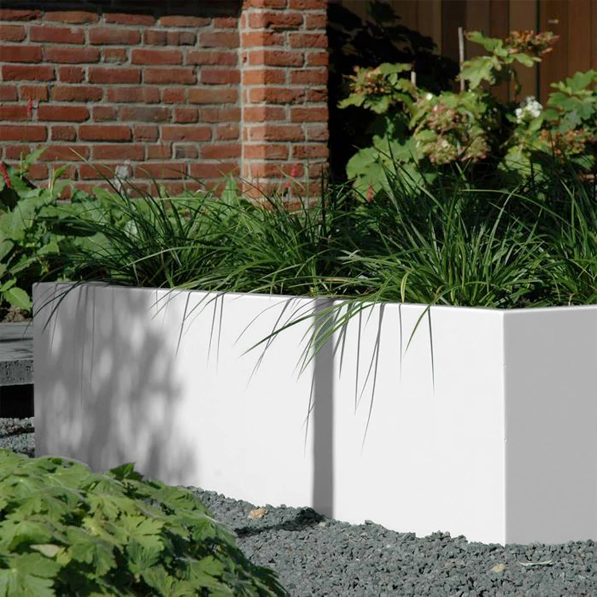 Square Trough Footed Aluminium Planters - Image 2