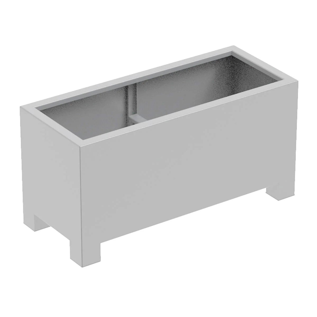 Square Trough Footed Aluminium Planters - Image 7