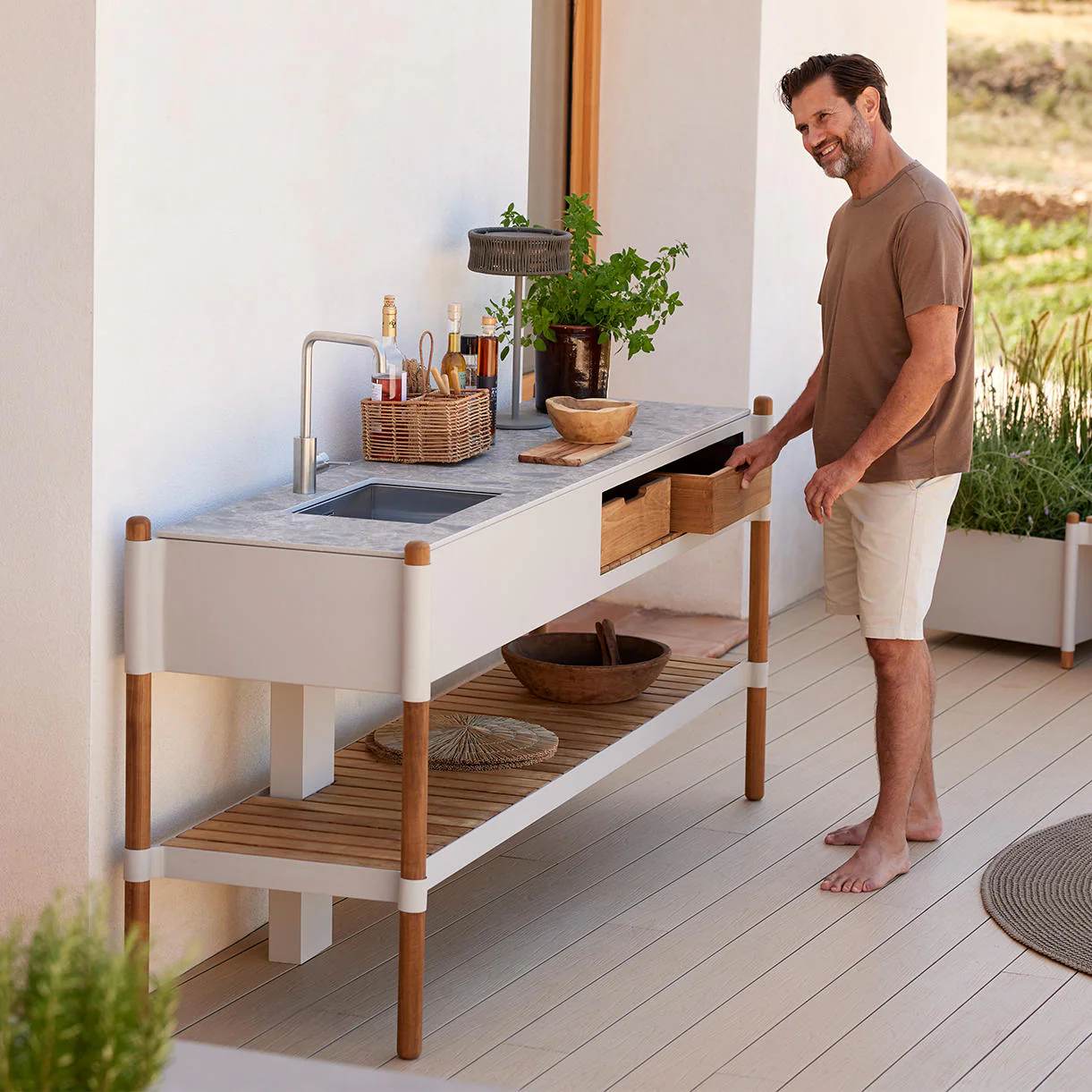 Sticks Outdoor Kitchen Unit with Sink and Tap - Image 3
