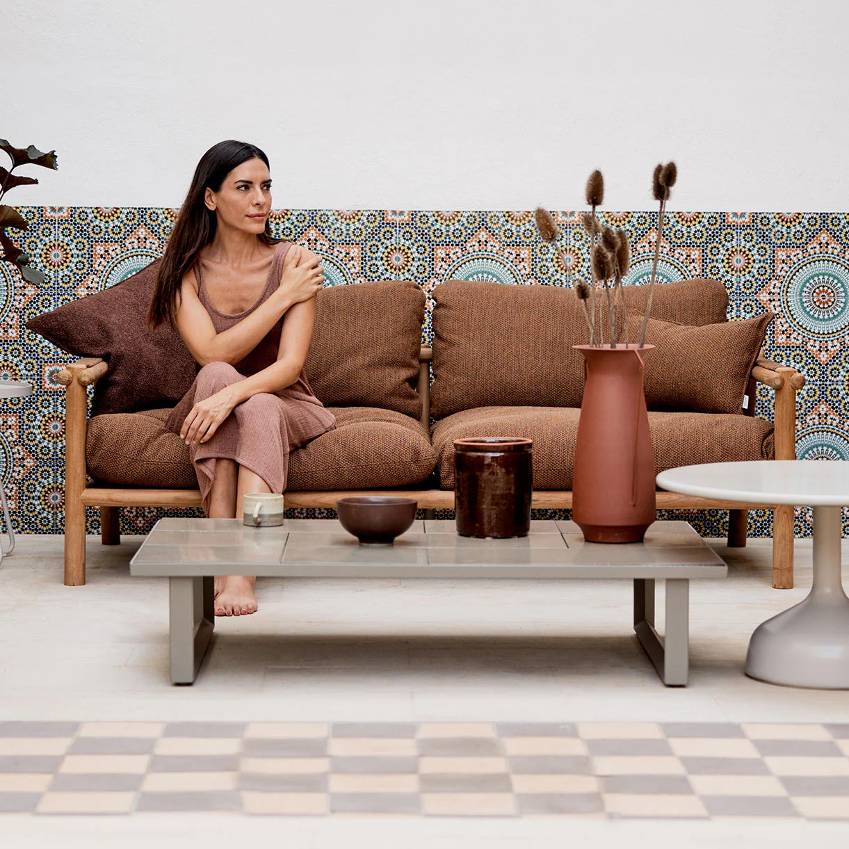 Sticks Outdoor Teak 2 Seater Sofa - Image 3