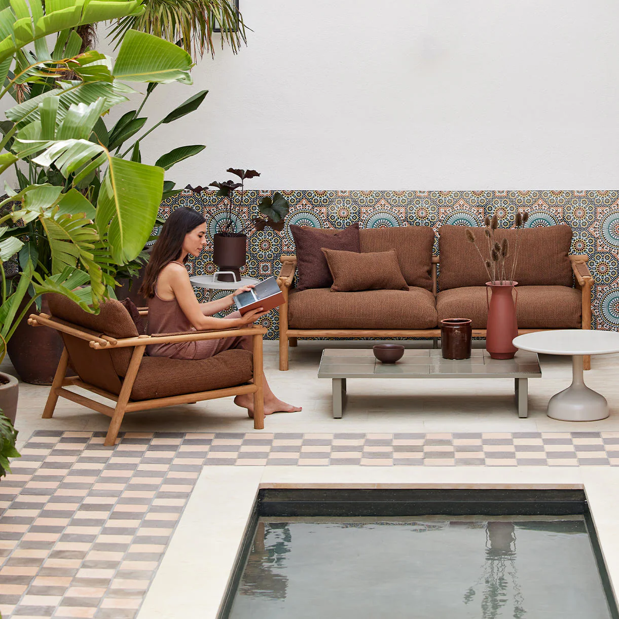 Sticks Outdoor Teak 2 Seater Sofa - Image 5