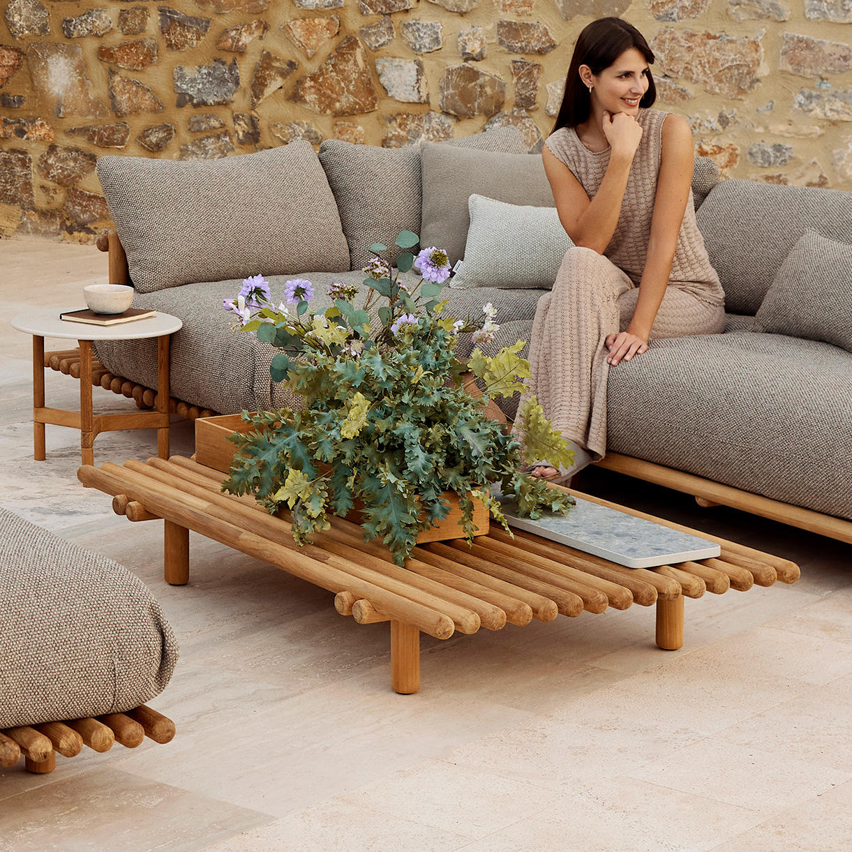 Sticks Platform Teak Coffee Table - Image 3