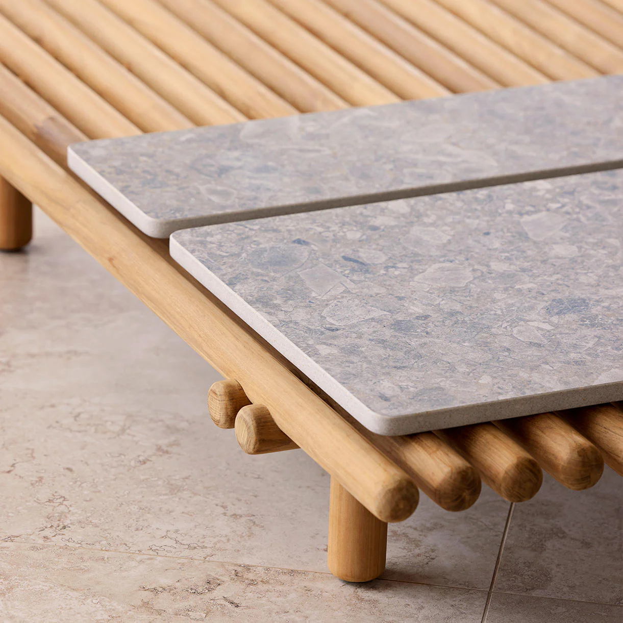 Sticks Platform Teak Coffee Table - Image 5