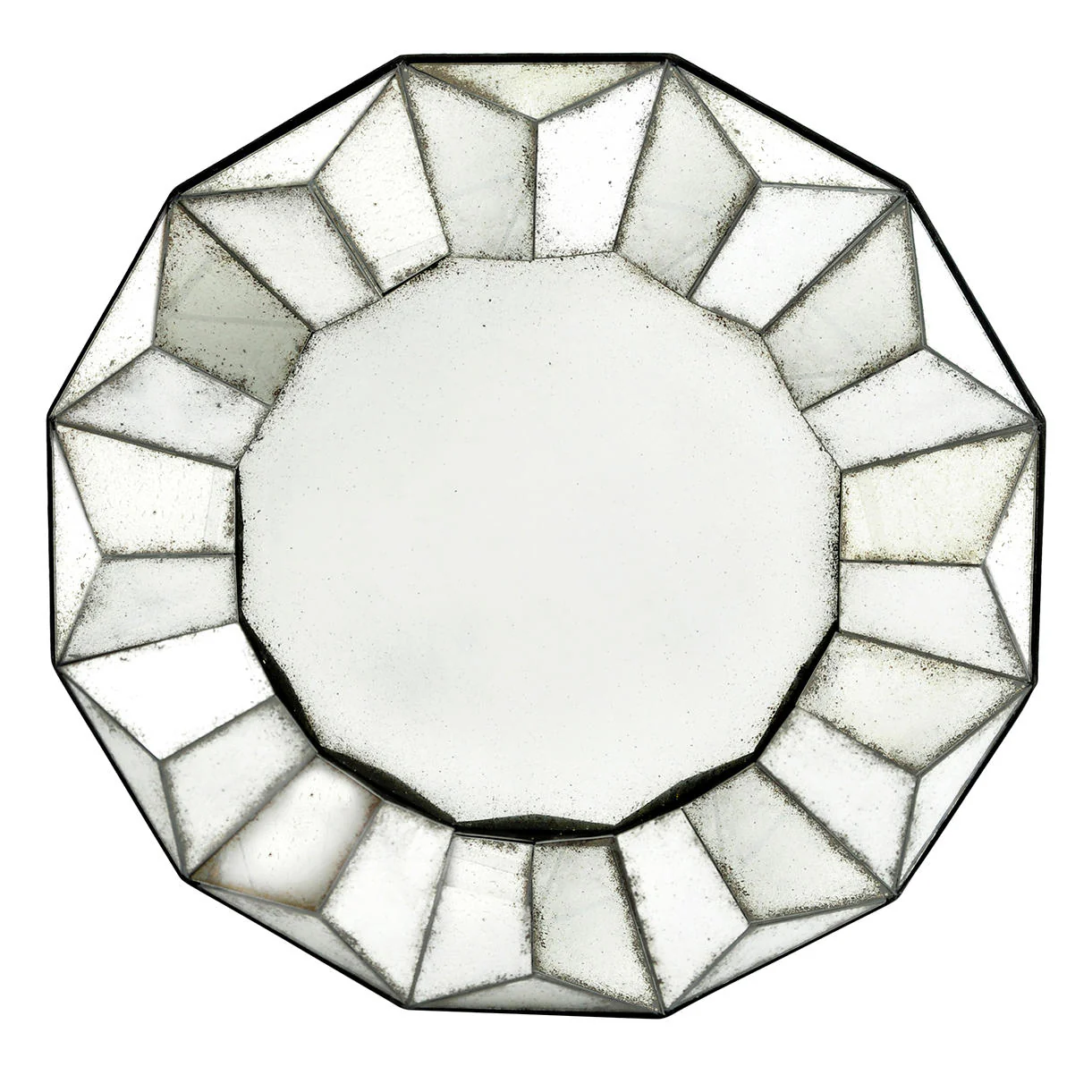 Sunburst Antiqued Round Mirror - Image 3