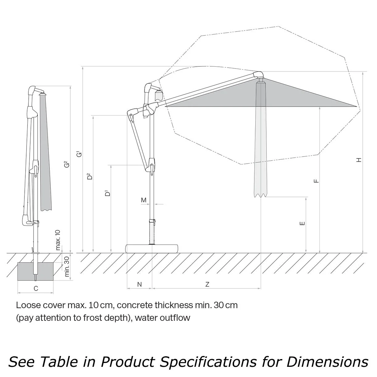 Sunwing Casa Square Cantilever Parasol - Image 4