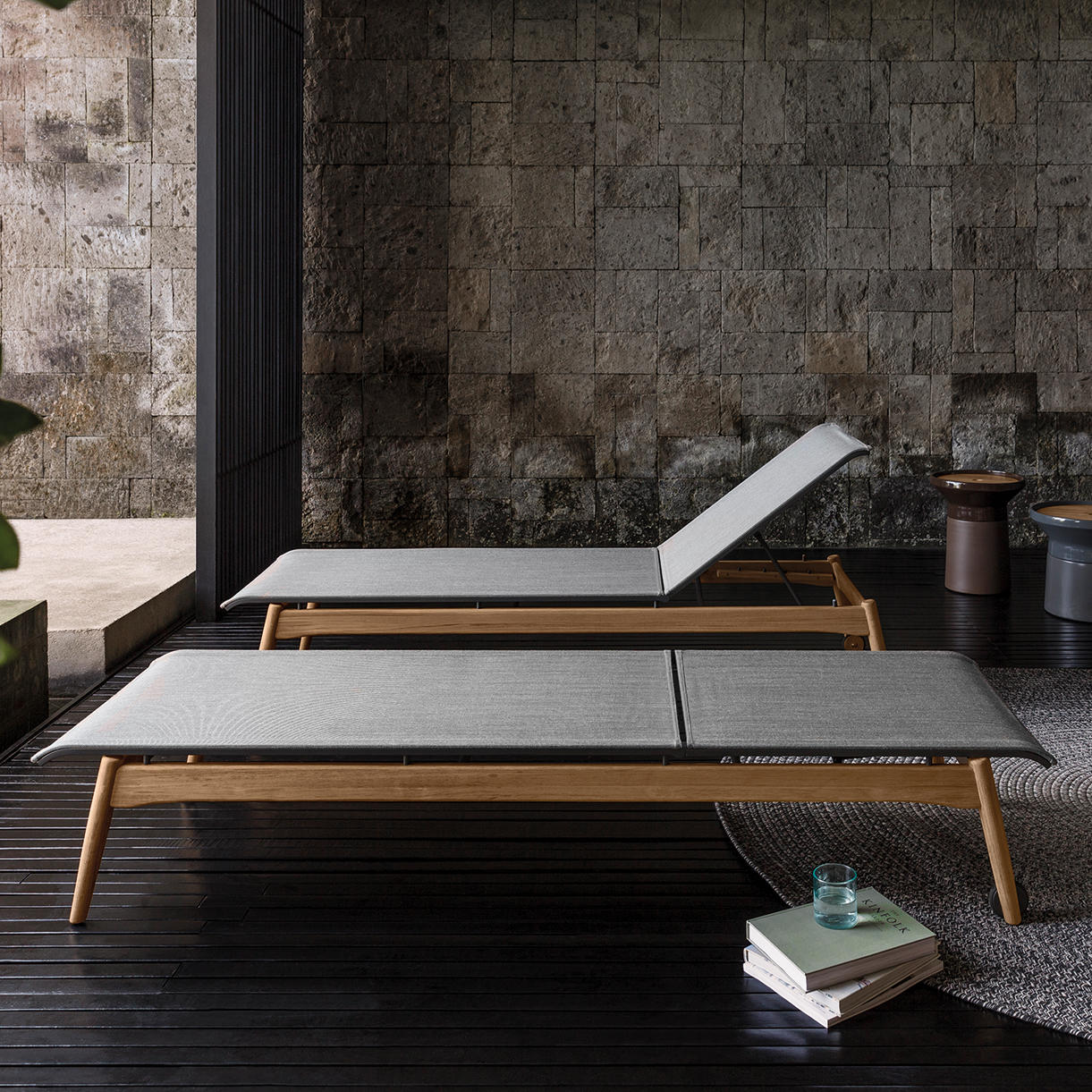 Sway Teak Sunlounger