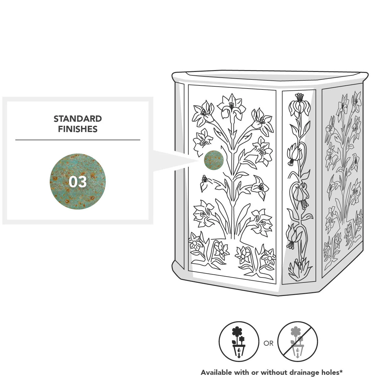 Taj Garden Square Planter - Image 6