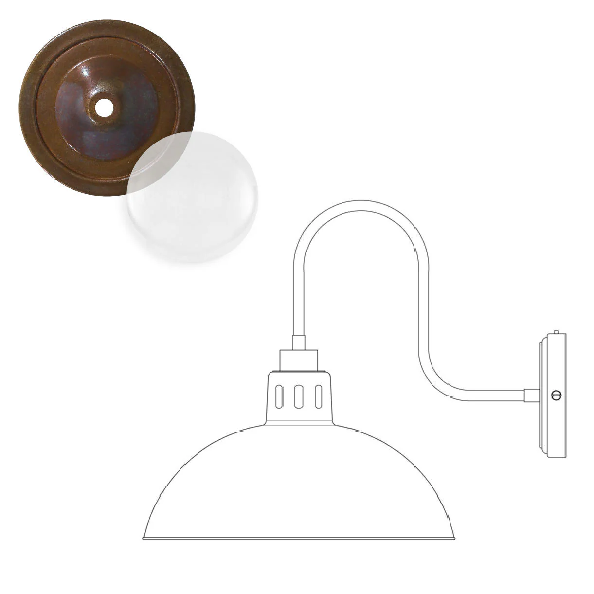 Talise Outdoor Swan Neck Wall Light - Image 6