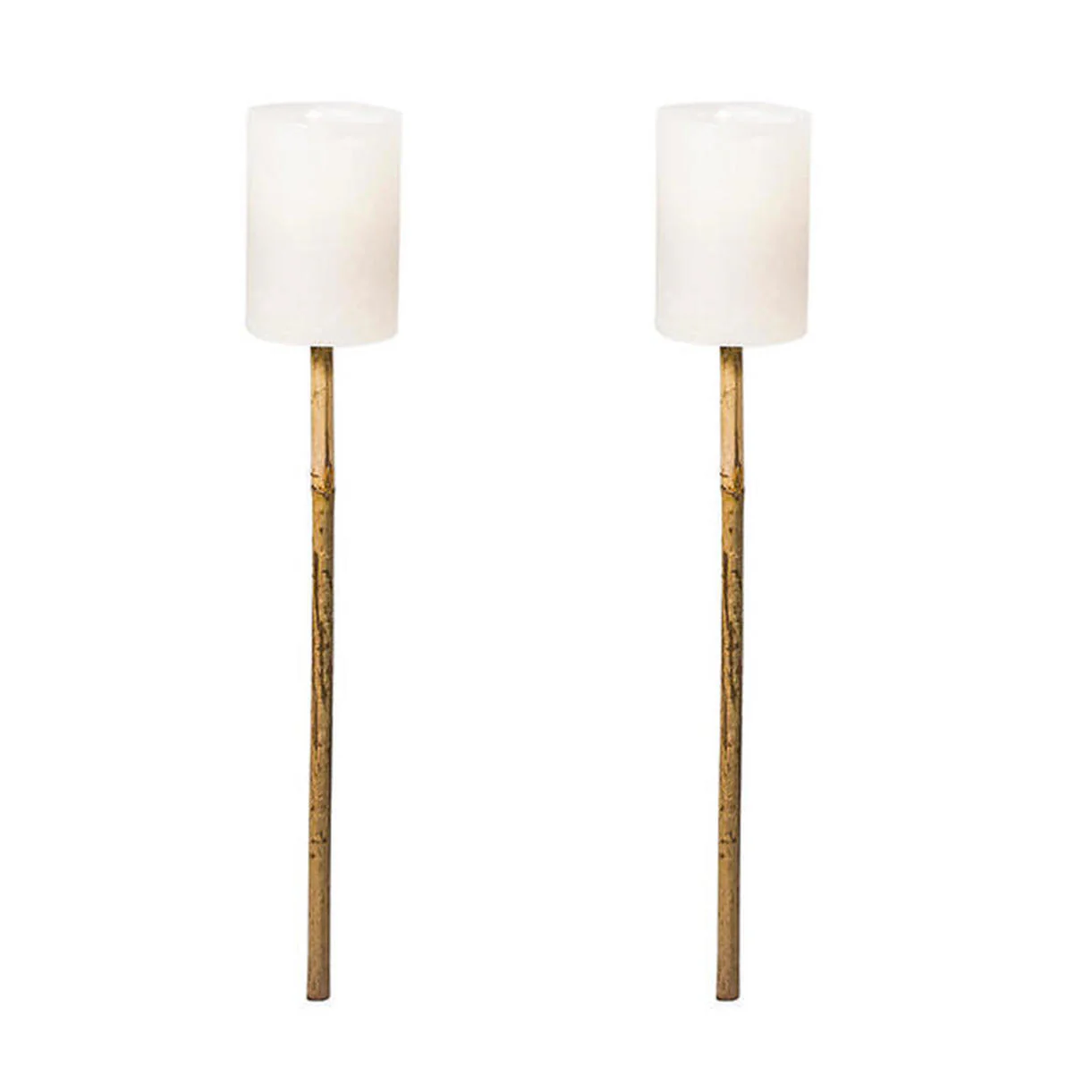 Pair of Outdoor Candle Bamboo Torches - Image 2
