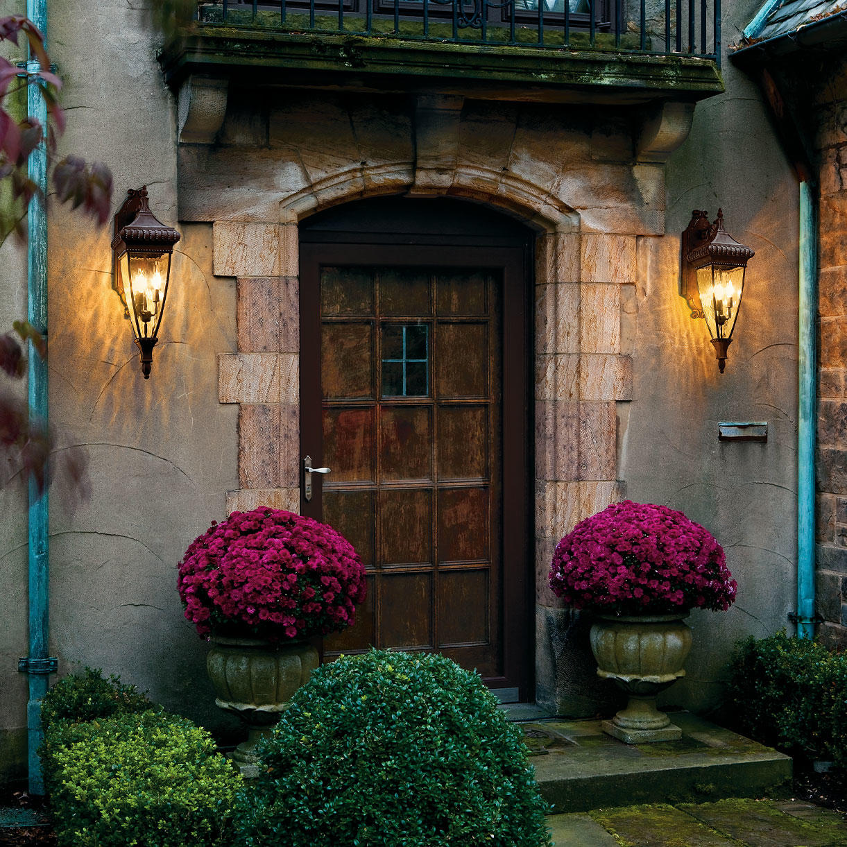 Venetian Rain Outdoor Down Wall Lanterns - Image 2
