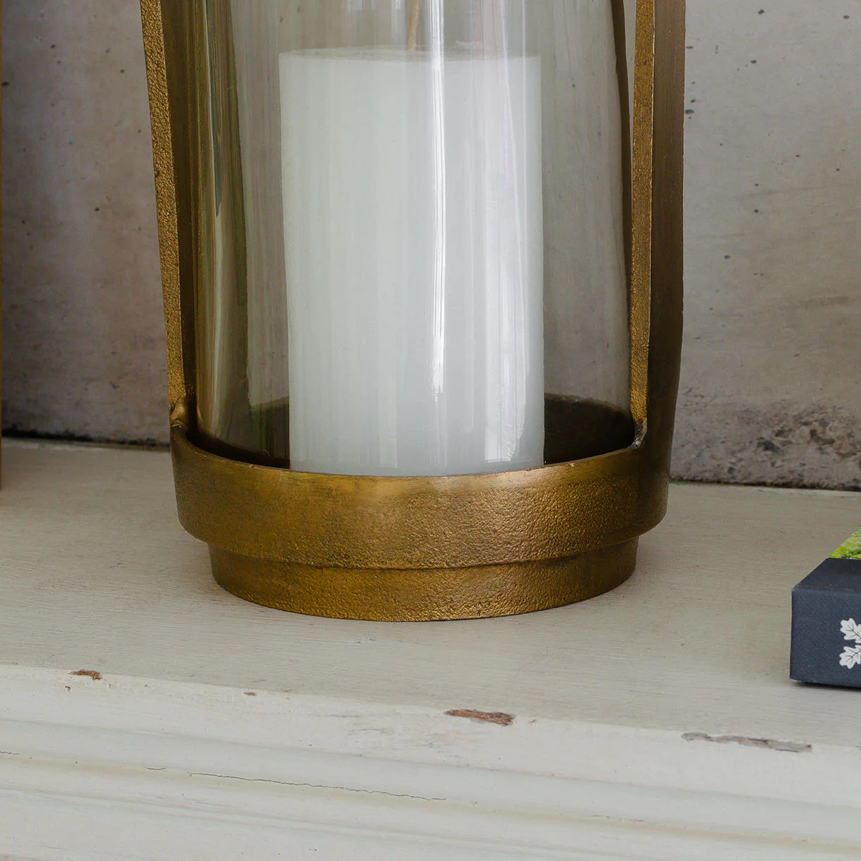Vintage Brass Effect Hurricane Lantern - Image 4