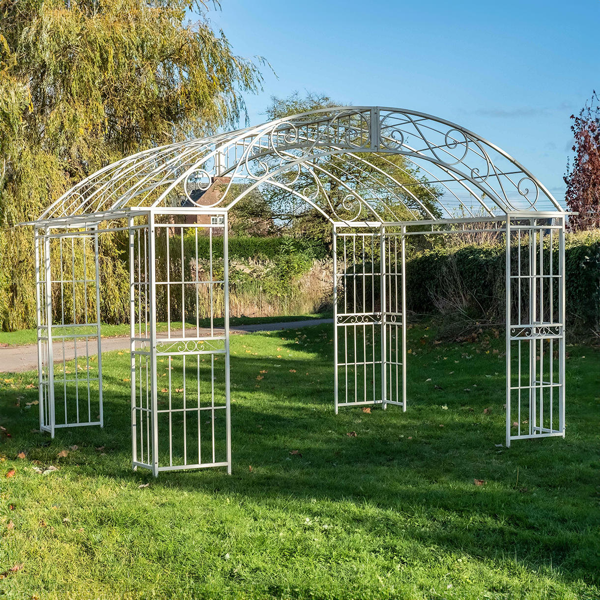 Vintage Style Metal Scroll Gazebo