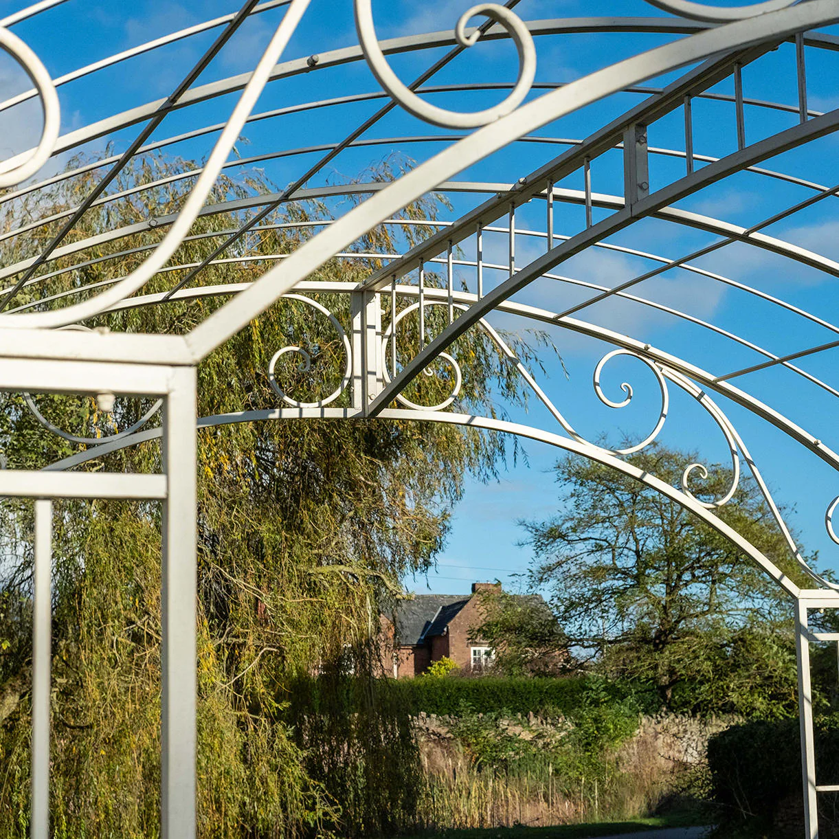 Vintage Style Metal Scroll Gazebo - Image 2
