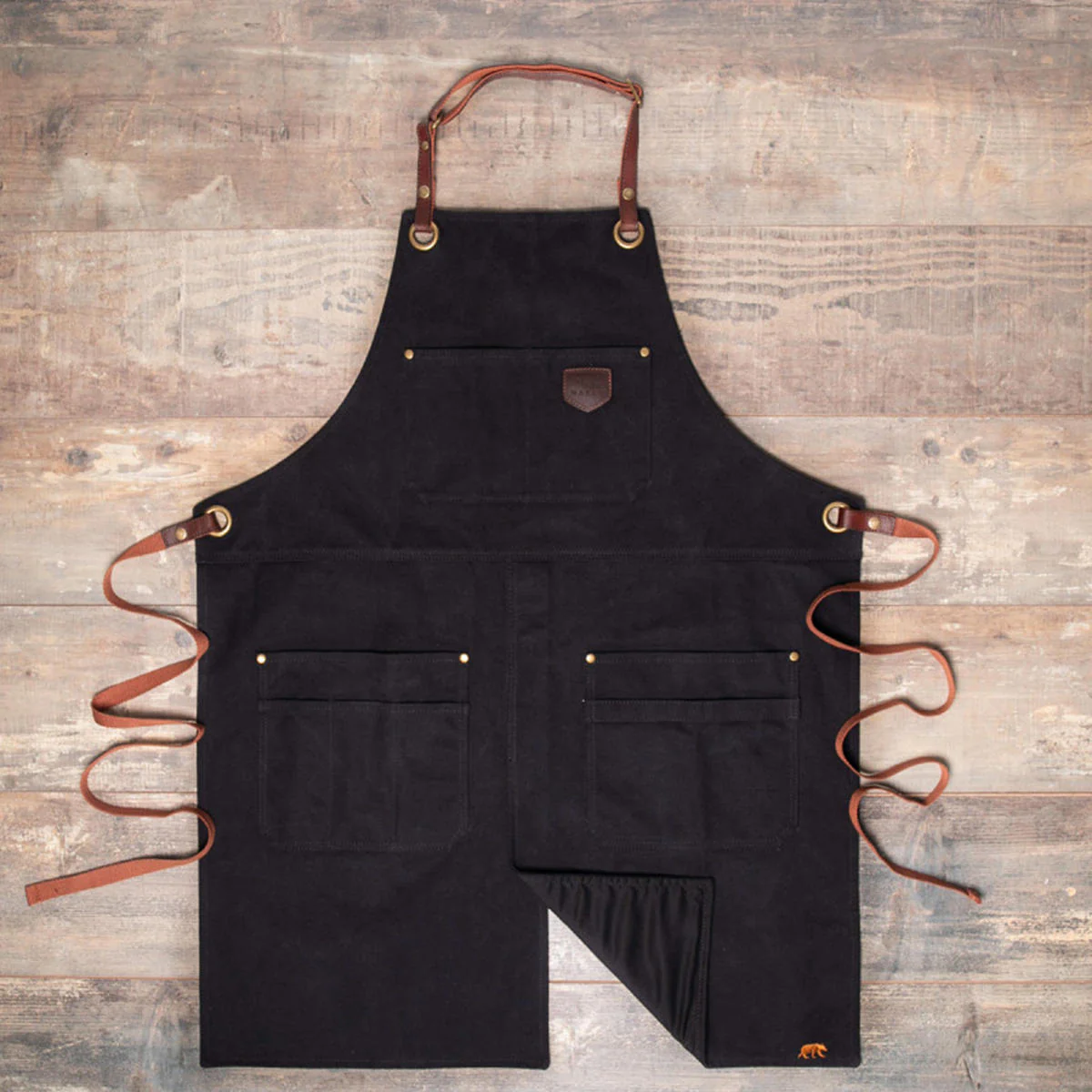 Waxed BBQ Apron with Split Leg - Image 3