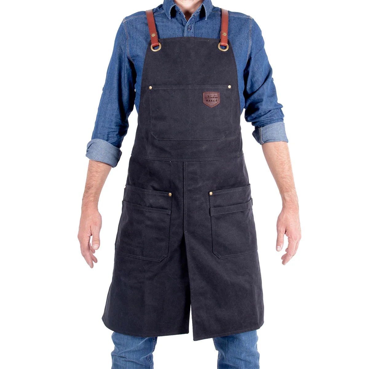 Waxed BBQ Apron with Split Leg - Image 5