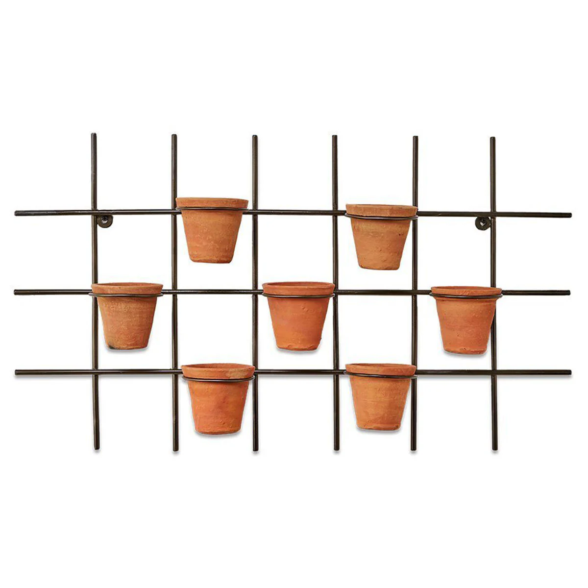 Wire Wall Frame with 7 Terracotta Pots - Image 3