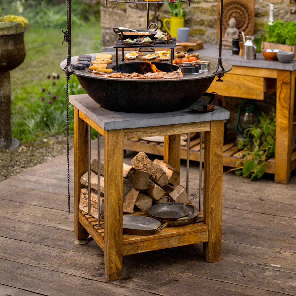 Wood Fire Plancha on Stand